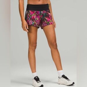 Size 4 Lululemon Speed Up Mid-Rise Short 4"
Hyper Flow Pink Multi / Black